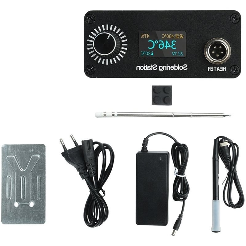 Soldering Station T12 Oled - สถานีบัดกรีดิจิตอล B03C-T12 แบบพกพาขนาดเล็ก ชุดเครื่องมือบัดกรีมืออาชีพสำหรับงานซ่อมแซมภายในบ้าน พร้อมหน้าจอ OLED
