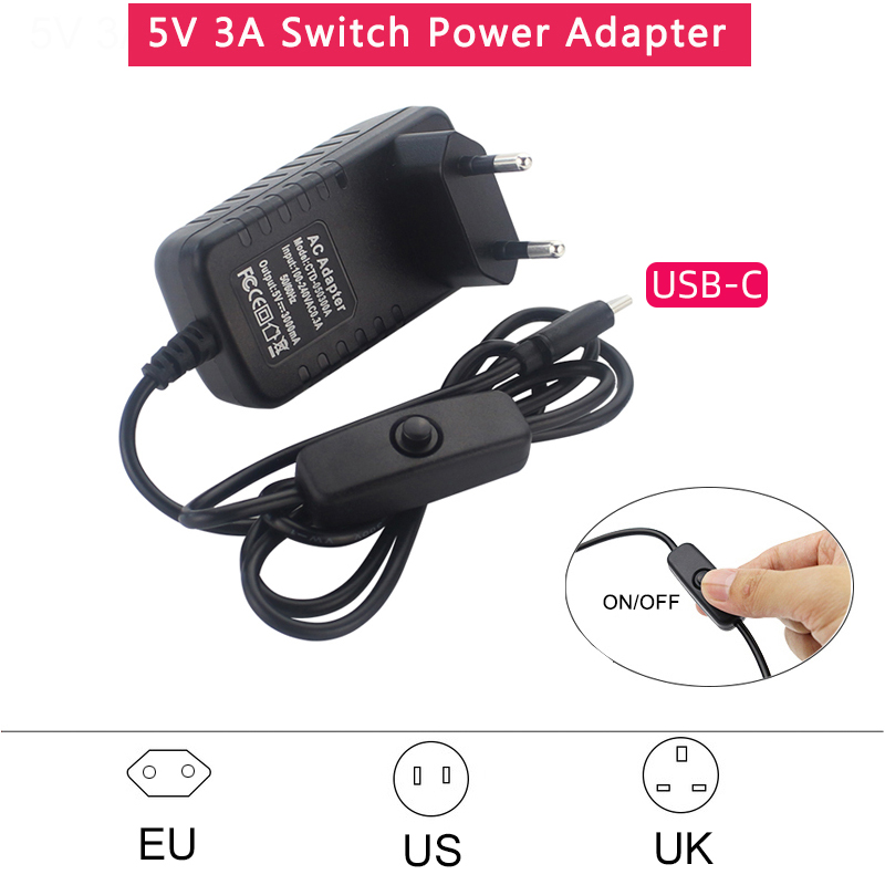 แหล่งจ่ายไฟ 5V 3A พร้อมสวิตช์เ - Banana Pi Bpi-M5 บทวิจารณ์และราคา